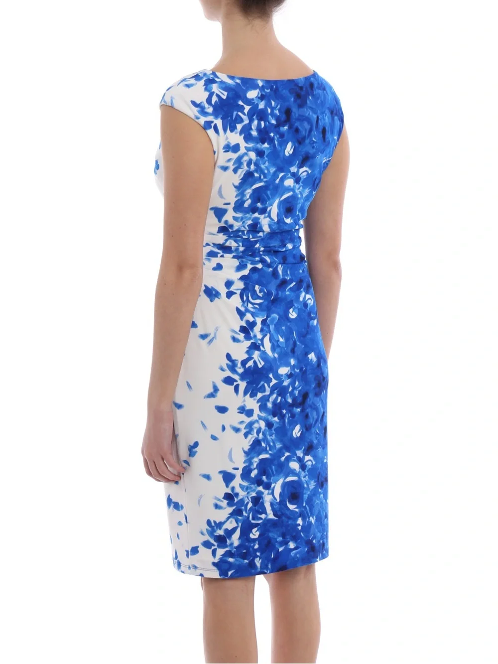 LAUREN RALPH LAUREN NOVELLINA BLUE WHITE FLORAL PRINT DRESS SZ 16 - Picture 6 of 11